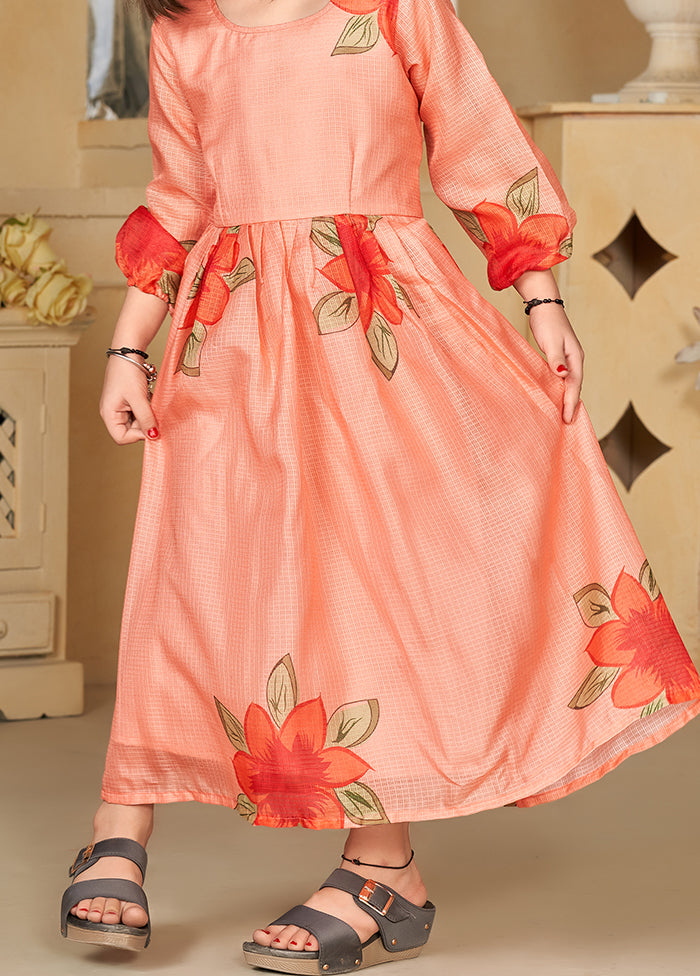 Peach Silk Frock