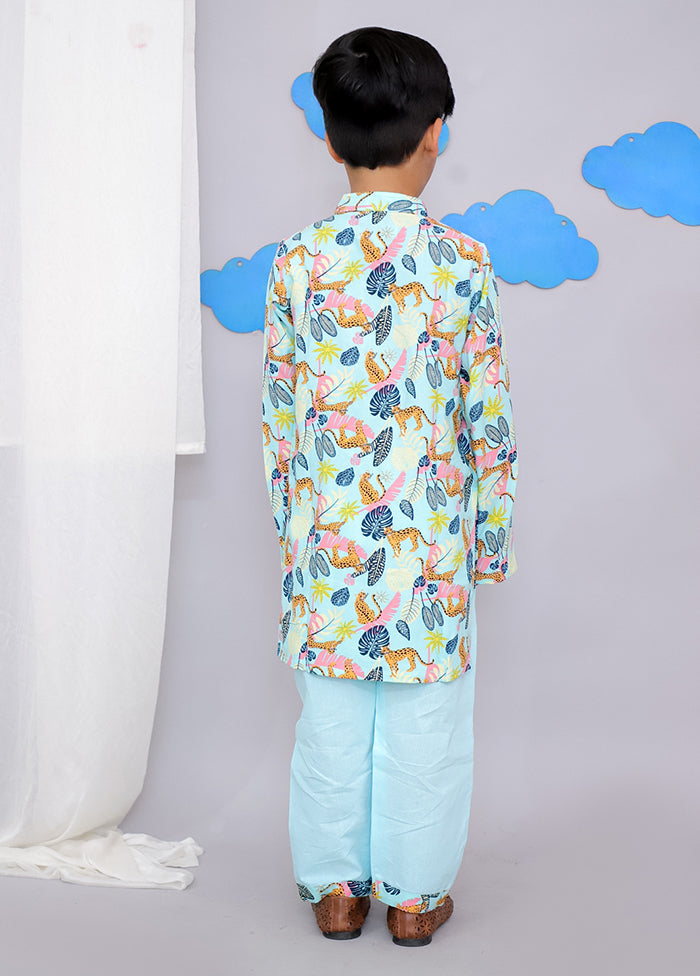 Green cotton Kurta & Pajama Set