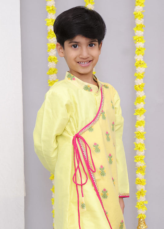 Yellow cotton Kurta & Pajama Set