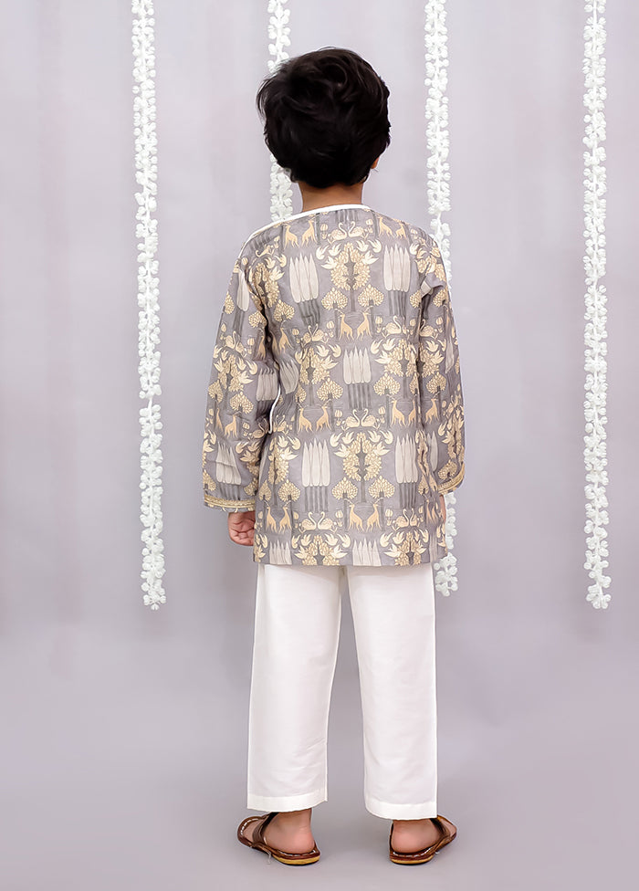Grey Silk Kurta & Pajama Set