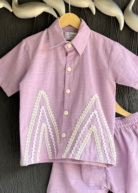 Lavender cotton Cord set