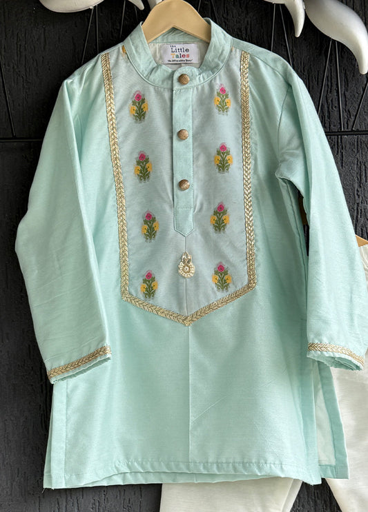 Blue Silk Kurta & Pajama Set