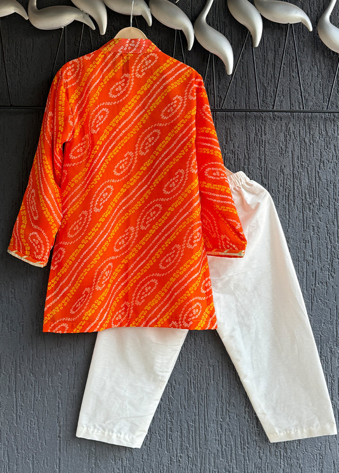 Orange cotton Kurta & Pajama Set