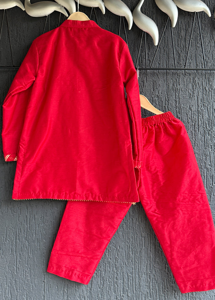 Red cotton Kurta & Pajama Set