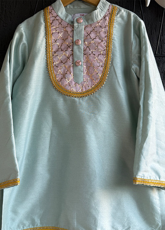 Blue Silk Kurta & Pajama Set