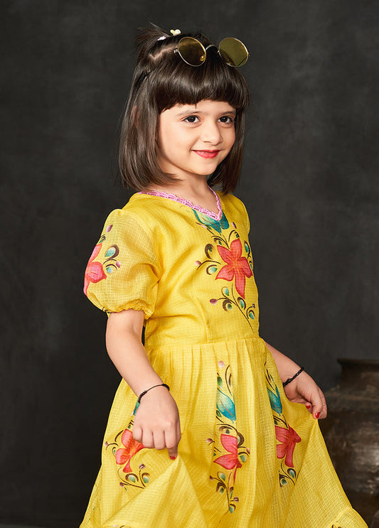 Yellow Silk Frock