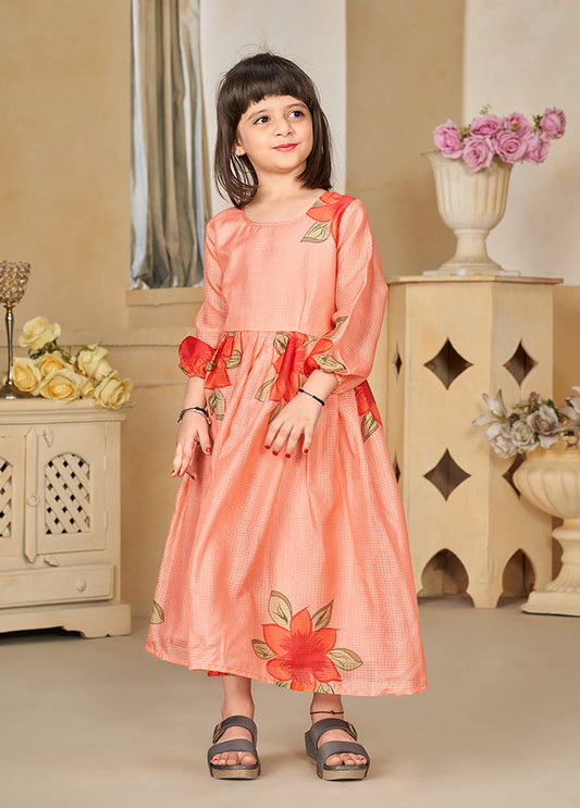 Peach Silk Frock