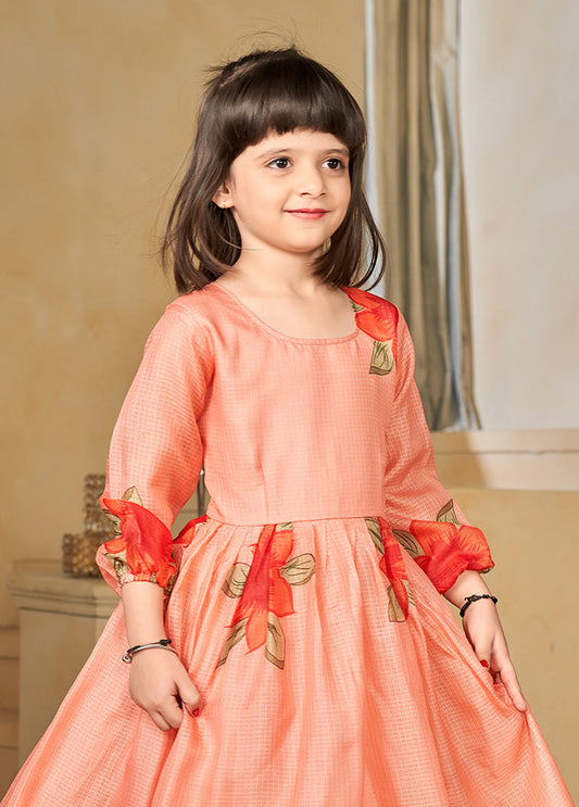 Peach Silk Frock