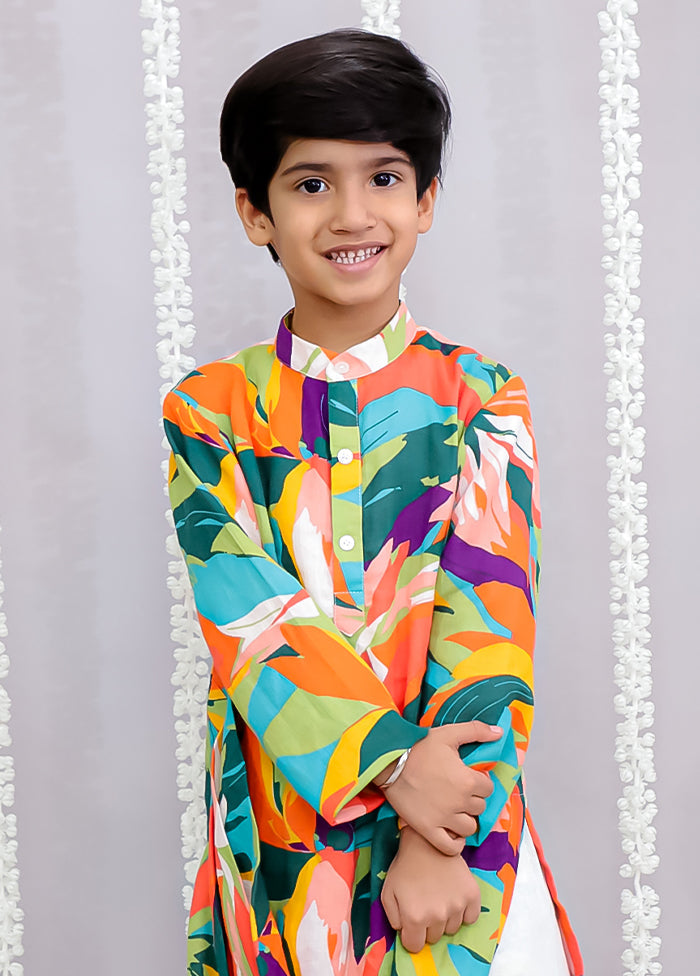 Multicolor cotton Kurta & Pajama Set