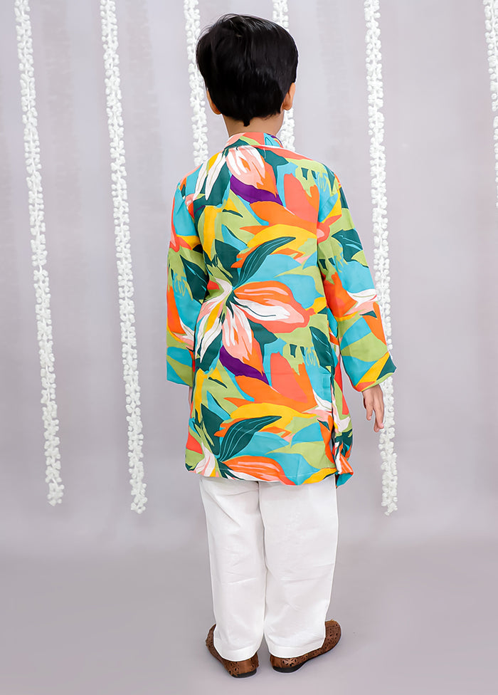 Multicolor cotton Kurta & Pajama Set
