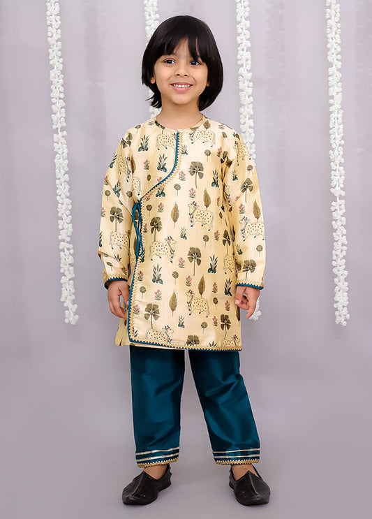 Golden Silk Kurta & Pajama Set