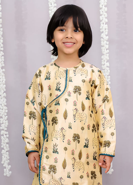 Golden Silk Kurta & Pajama Set