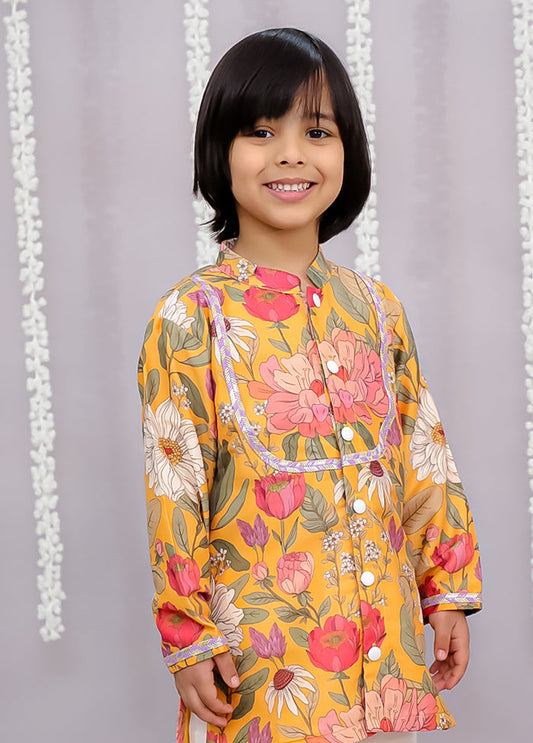 Multicolor Silk Kurta & Pajama Set