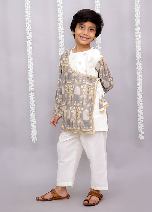 Grey Silk Kurta & Pajama Set