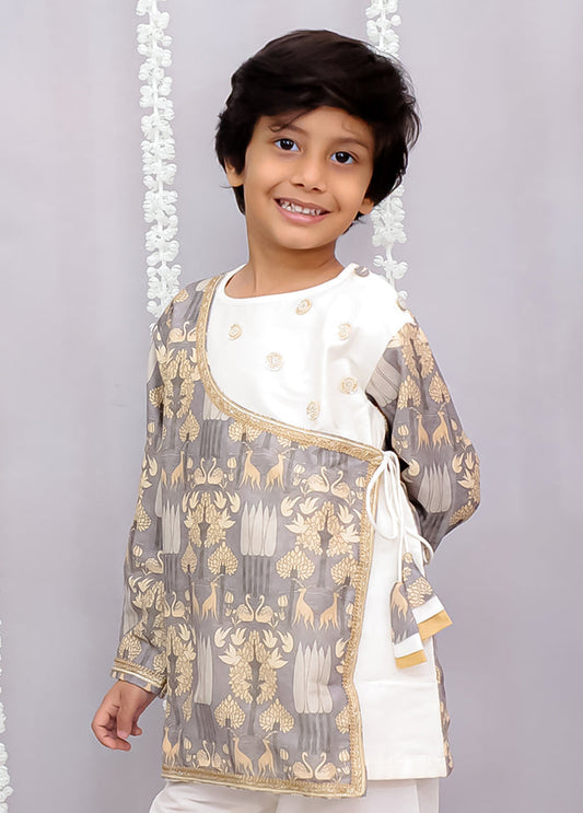 Grey Silk Kurta & Pajama Set