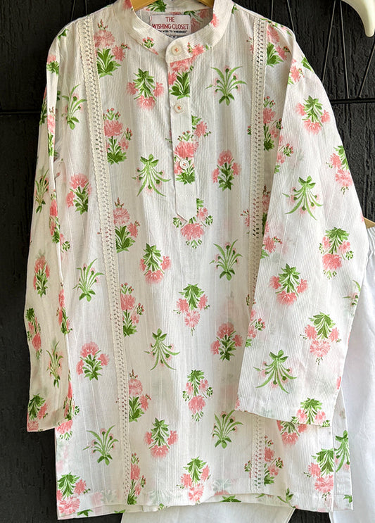 Cream Silk Kurta & Pajama Set