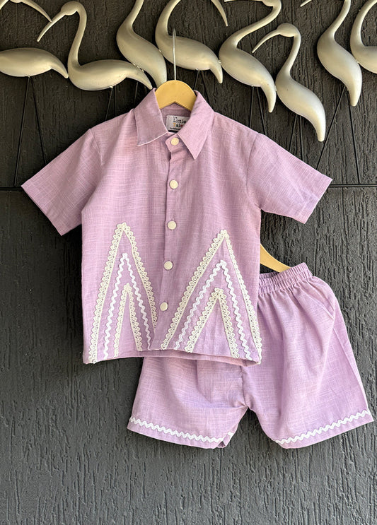 Lavender cotton Cord set