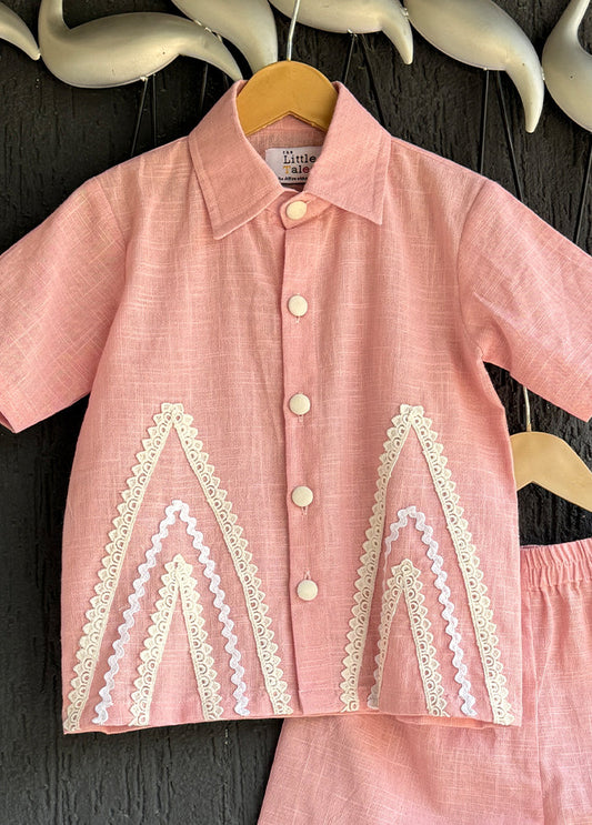 Pink cotton Cord set