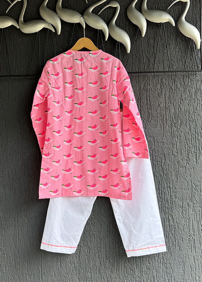 Pink cotton Kurta & Pajama Set
