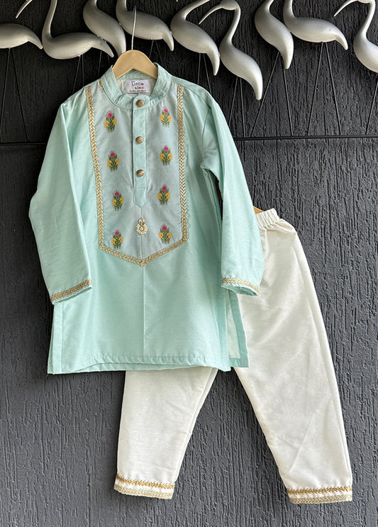 Blue Silk Kurta & Pajama Set