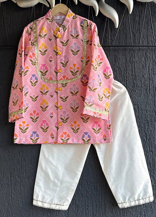 Pink Silk Kurta & Pajama Set