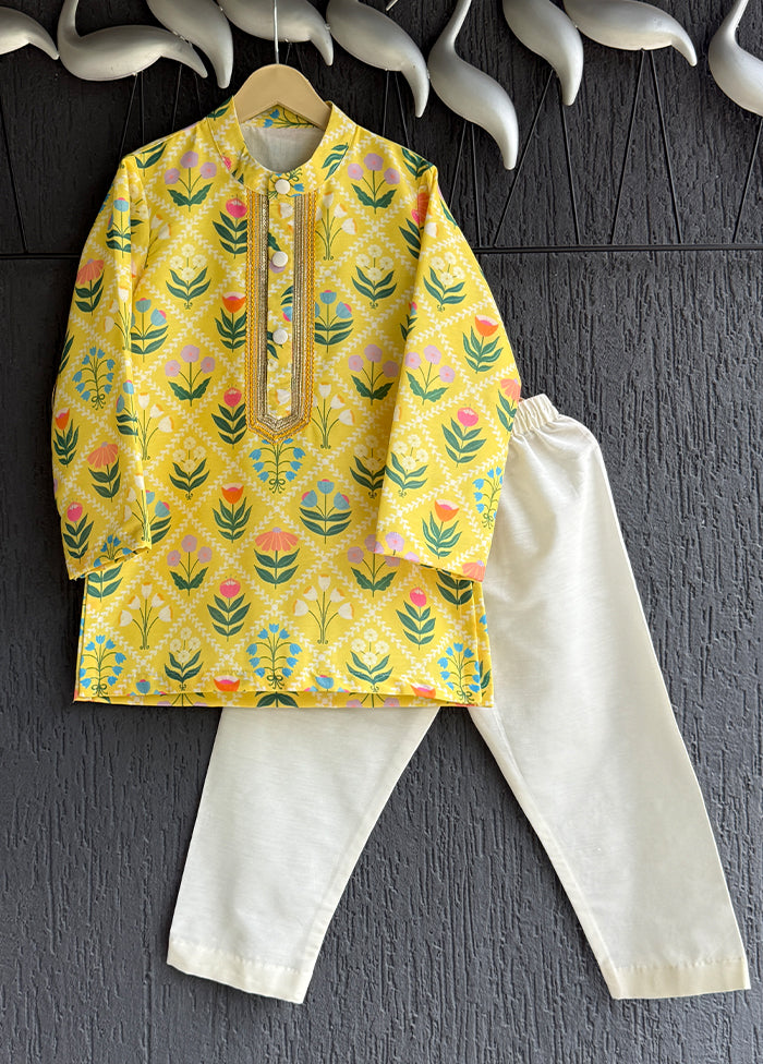 Yellow Silk Kurta & Pajama Set