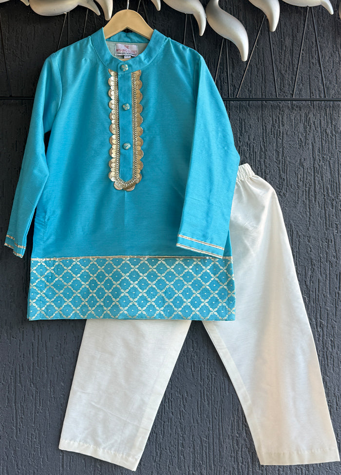 Blue Silk Kurta & Pajama Set