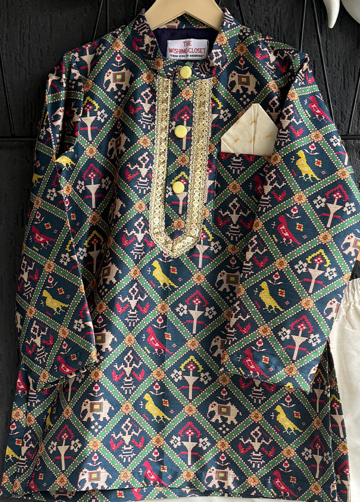 Blue Silk Kurta & Pajama Set
