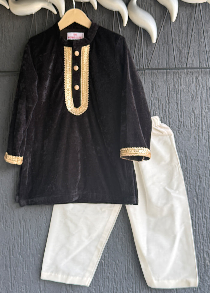 Black Silk Kurta & Pajama Set