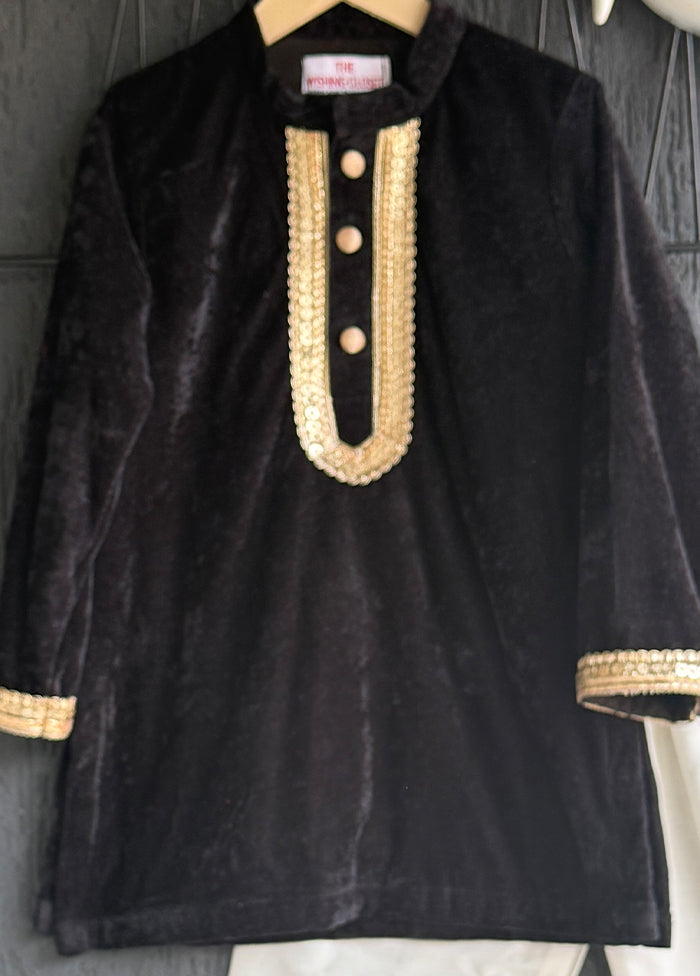Black Silk Kurta & Pajama Set
